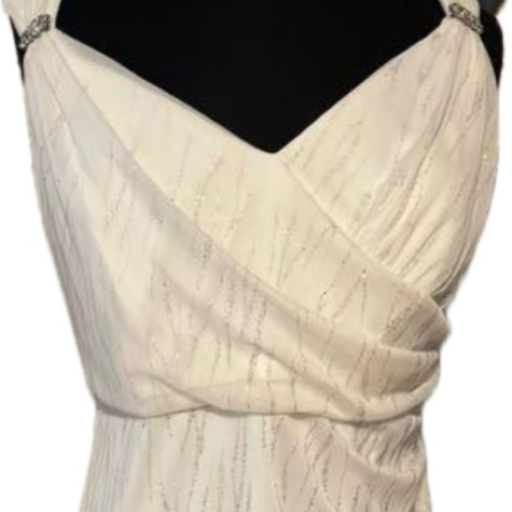 NWT Vintage Deadstock R&M Richard’s White Gown Silver Glitter Accents Grad 16W